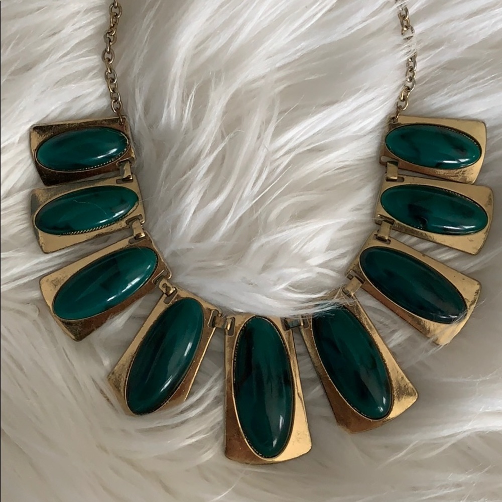Gold tone boho statement necklace